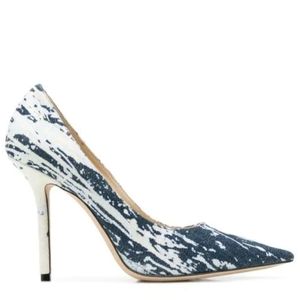 JIMMY CHOO Love Bleached Denim Heels
